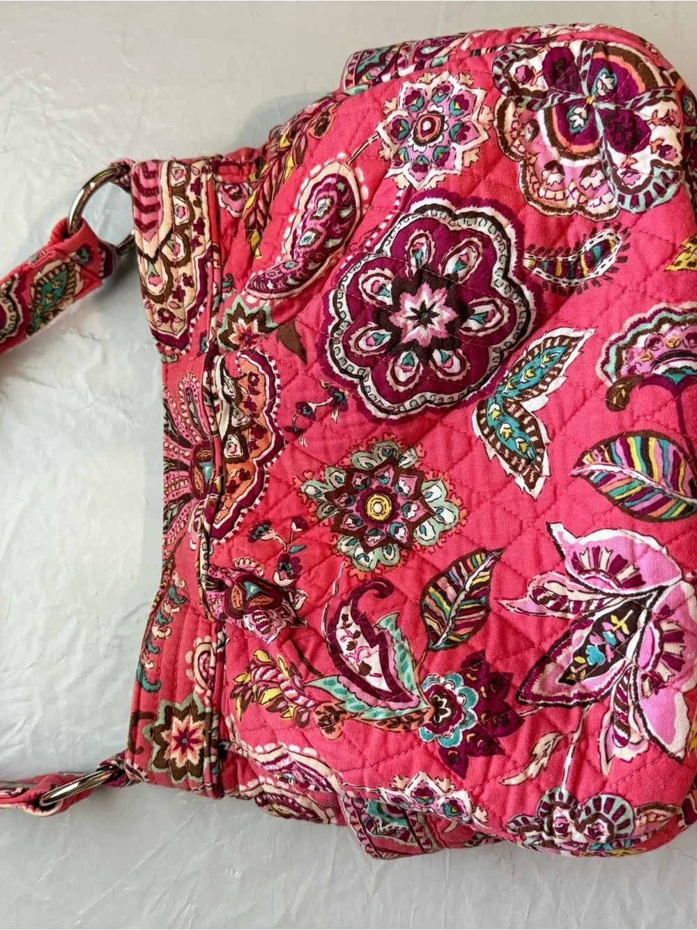 Vera Bradley Pink Floral Quilted Shoulder Bag